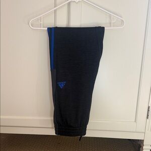 Adidas Kids Charcoal Joggers with Blue Stripe